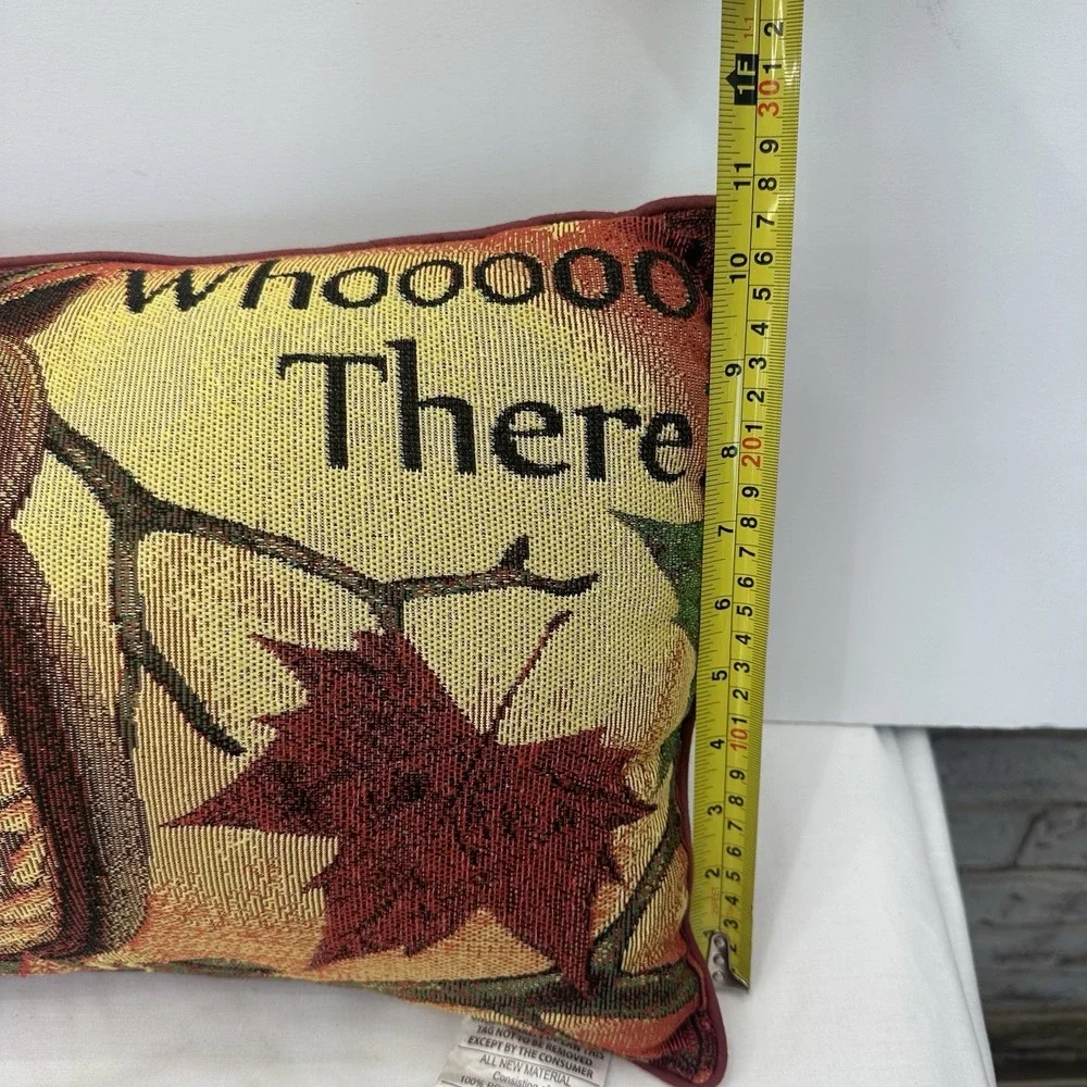 Owl Tapestry Decorative Throw Couch Pillow - Brown 